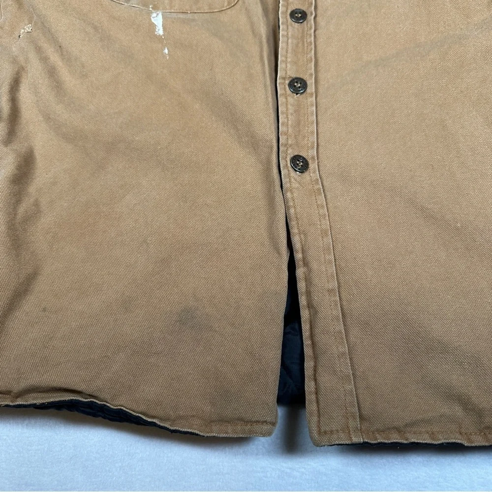Dickies tan Brown duck Jacket collar zip chore‎ work coat